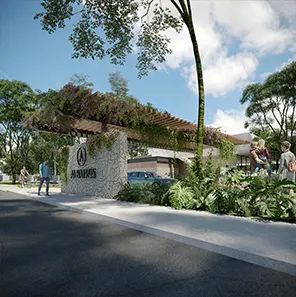 Vista lateral Casa club principal